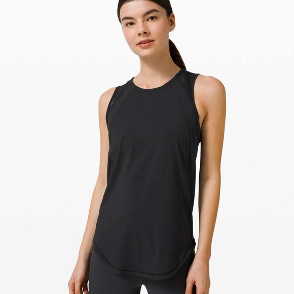 LULULEMON Sculpt Tank Top Black Vented Size 4/6 Run Train Lightweight Like New - Picture 2 of 12